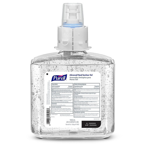 PURELL Advanced Hand Sanitizer Gel Refill for PURELL ES6 Automatic Dispenser, 1200 mL, 2/CT (6463-02)