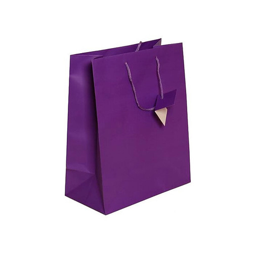 JAM PAPER Gift Bags with Rope Handles, Large, 10 x 13 x 5, Purple Matte, 3/Pack (673MAPUA)