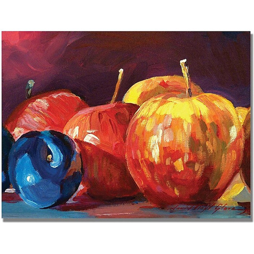 Trademark Global David Lloyd Glover "Ripe Plums and Apples" Canvas Art, 18" x 24" (65dcb7daf638b16909619e47_ud)