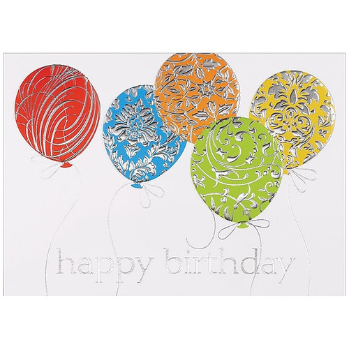 JAM Paper® Blank Birthday Cards Set, Birthday Balloons Theme, 25/Pack (526M0424WB)