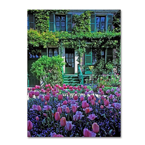 Trademark Fine Art 'Monet's House With Tulips' 18" x 24" Canvas Art (65dcbb0cf638b1690961a749_ud)