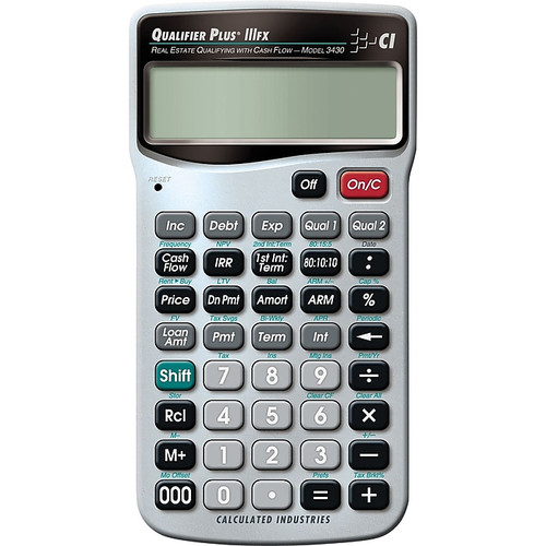 Calculated Industries Qualifier Plus IIIFX 3430 (3430) Real Estate & Mortgage Calculator, Silver/Black (65dcbda4dbb5ad46c6502511_ud)