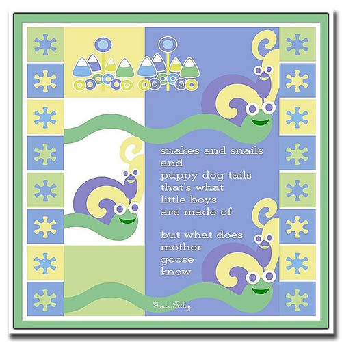 Trademark Fine Art Snakes & Snails by Grace Riley-Canvas Art Ready to Hang 24x24 Inches (65dcbe354157c7a713e1c57a_ud)