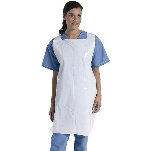 Medline Protective Polyethylene Disposable Aprons, White, 50/Box (65dcbe869bd49ac8093daeff_ud)