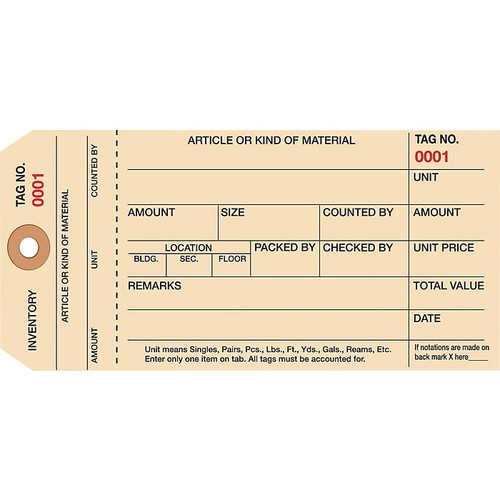 1 Part Stub Style Numbered Inventory Tags: 1,000-1,999, 1000/Case (65dcbe8810dbb51b5116c932_ud)