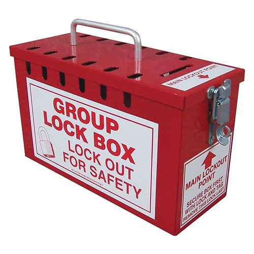 Accuform Steel Portable Group Slot Lock Box, Red (KCC617)