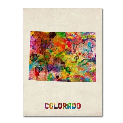 Trademark Fine Art 'Colorado Map' 14" x 19" Canvas Art (65dcbf9017a032fd25514ac6_ud)