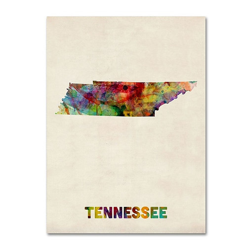 Trademark Fine Art 'Tennessee Map' 18" x 24" Canvas Art (65dcc03d17a032fd25514ca0_ud)