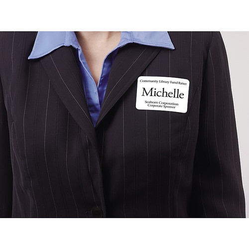 Avery EcoFriendly Laser/Inkjet Adhesive Name Badge Labels, 2 1/3" x 3 3/8", White, 160 Labels Per Box (42395)
