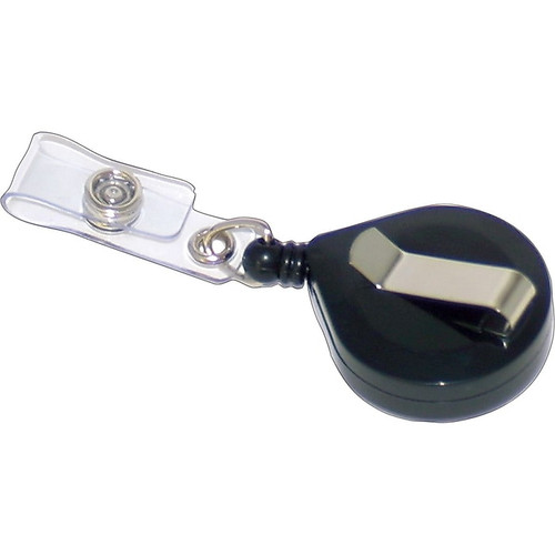 Advantus Deluxe Belt Clip Badge Reels, Black, 12/Box (AVT75407)