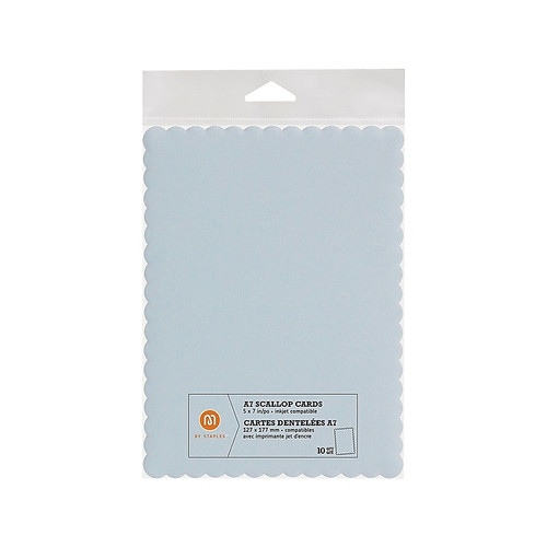 M by Staples Uncoated General Use Blank Cards, Light Blue, 10/Pack (10832006)