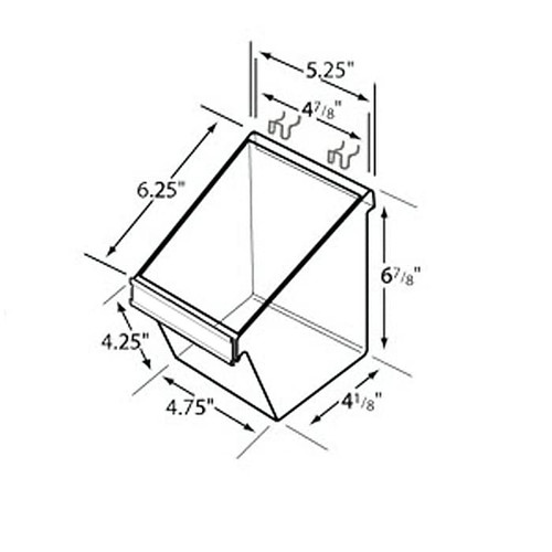 Azar® Small Display Bucket With C-Channel, 7"(H) x 5"(W) x 6"(D), 4/Pk (65dcc32cc94d75169dbe7d9d_ud)