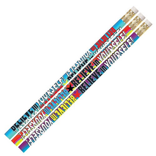 Musgrave Pencil Company Believe In Yourself Pencils, Multicolor, 144/Pack (MUS2283G)