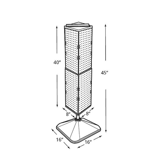 Azar® 40"(H) x 8"(W) x 8"(D) Standard 4-Sided Interlocking Pegboard Display Tower, Black (65dcc33ac94d75169dbe7ddd_ud)