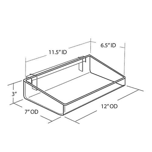 Azar® Open Tray, 3"(H) x 12"(W) x 7"(D), 2/Pk (65dcc349c94d75169dbe7deb_ud)