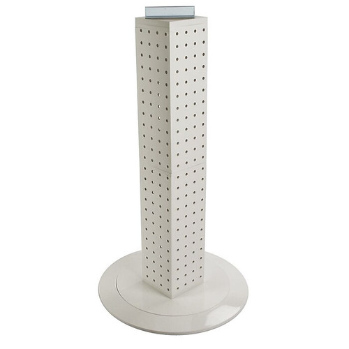 Azar 24"(H) x 4"(W) x 4"(D) 4-Sided Revolving Pegboard Counter Display, White Solid (65dcc387c94d75169dbe7e8d_ud)