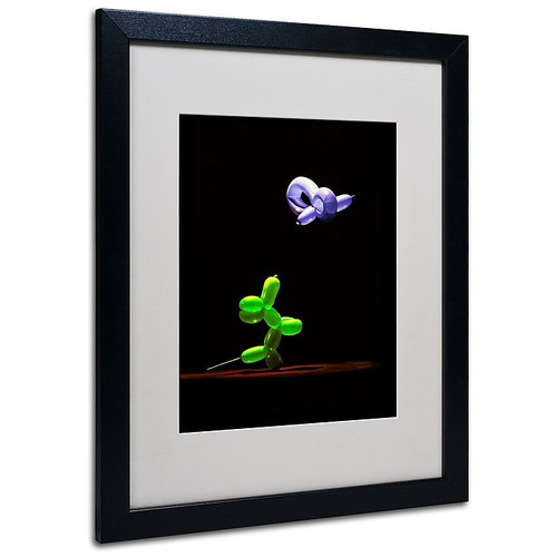 Trademark Fine Art 'Balloon Puppy' 16" x 20" Black Frame Art (65dcc47de0870eb6e1382b31_ud)