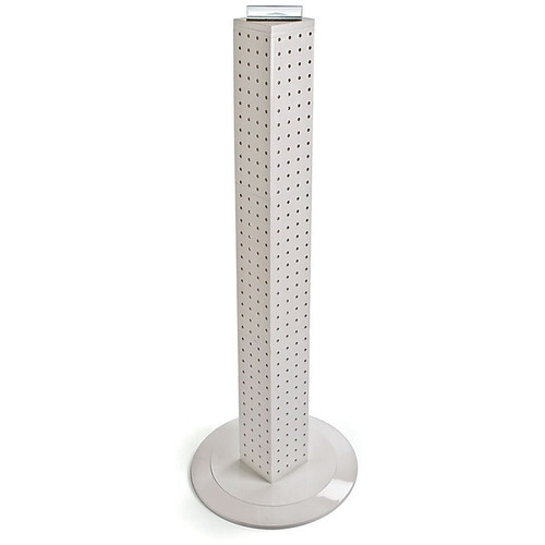 Azar 36"(H) x 4"(W) x 4"(D) 4-Sided Revolving Pegboard Counter Display, White Solid (65dcc583c94d75169dbe83b9_ud)
