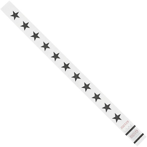 Tyvek® Wristbands, 3/4" x 10", White Stars, 500/Case (WR104WH)