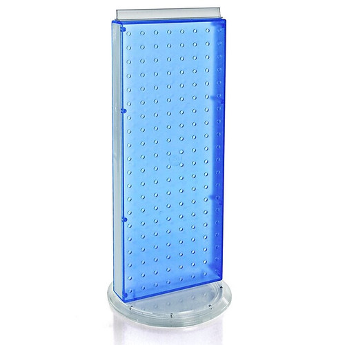 Azar 20"(H) x 8"(W) 2-Sided Non-Revolving Pegboard Counter Unit, Blue Translucent (65dcc68cc94d75169dbe86fb_ud)