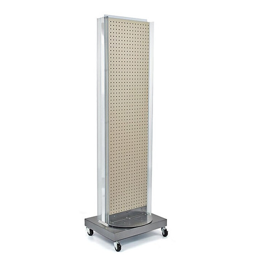 Azar Displays 16" x 60" Pegboard Floor Stand Revolving Base Almond (65dcc6a4c94d75169dbe8757_ud)