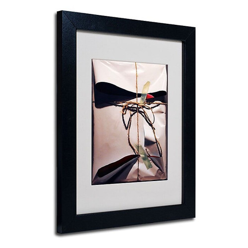 Trademark Fine Art 'White Wrap With Twine' 11" x 14" Black Frame Art (65dcc751e0870eb6e138341d_ud)