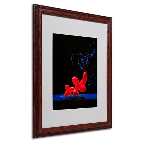 Trademark Fine Art 'Balloon Elephant' 16" x 20", Wood Frame Art (65dcc7cae0870eb6e1383583_ud)