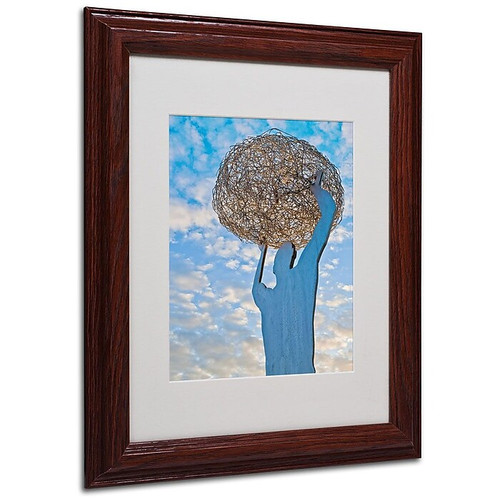 Trademark Fine Art 'World In Our Hands' 11" x 14" Wood Frame Art (65dcc7cce0870eb6e1383587_ud)