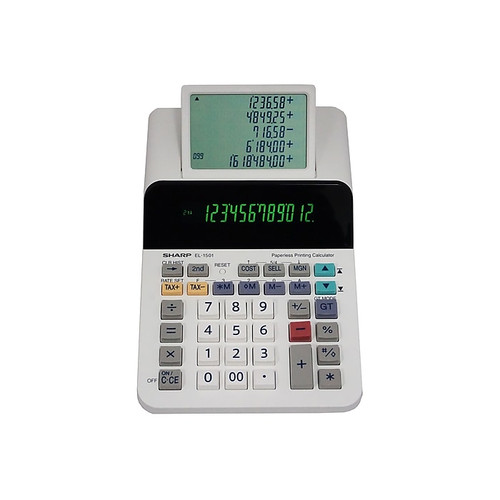 Sharp EL-1501 12-Digit Desktop Calculator, White (65dcc7ffb92e9b7b745d63a6_ud)