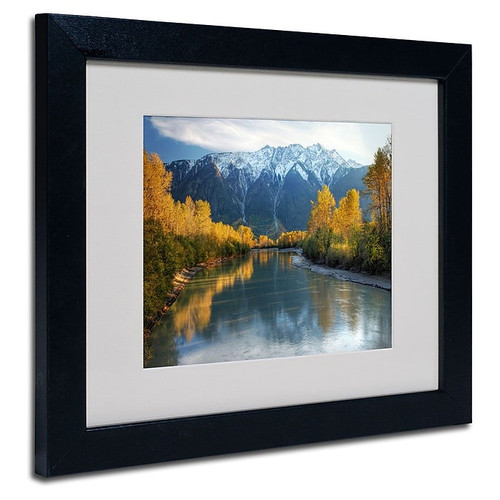 Trademark Fine Art 'Autumn River' 11" x 14" Black Frame Art (65dcc8cce0870eb6e13838bf_ud)
