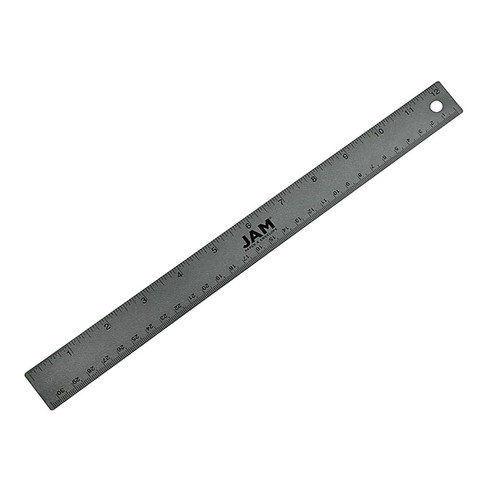 JAM Paper Stainless Steel 12" Ruler, Grey, 12/Pack (347M12GYB)