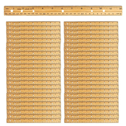 Charles Leonard Economy 12" Wood Ruler, 48/Bundle (CHL77120-48)