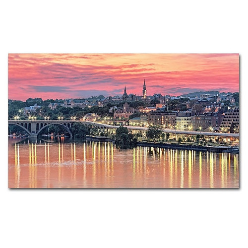 Trademark Fine Art 'Georgetown in Twilight' 24" x 36" Canvas Art (65dcc908e0870eb6e13839c5_ud)