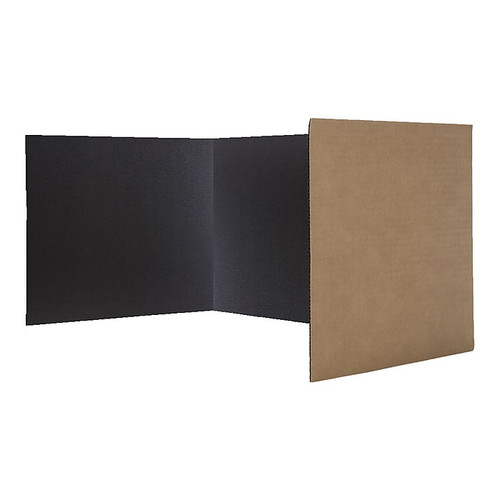 Flipside 12" x 48" Corrugated Study Carrels, Black, Pack of 24 (FLP18222)