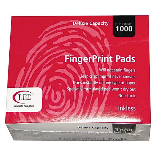Lee Inkless Fingerprint Pad, 2 1/4"W x 1 3/4"D, Black, 12/Pack (LEE03127)