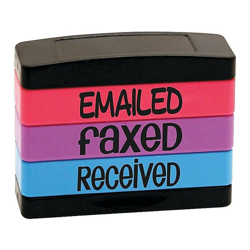 Stack Stamp Set, "EMAILED", "FAXED", "RECEIVED", Assorted Ink (8800)