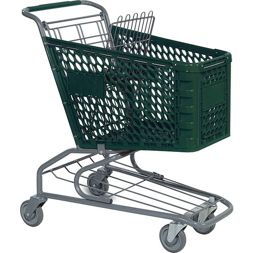 Versacart Traditional Plastic Shopping Cart, Dark Green, 72 liters (103-072 DGN)