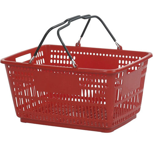 Versacart Wire Handle Hand Basket, 30 Liter, Red, 20 Baskets/Pack (203-30L RED 20)