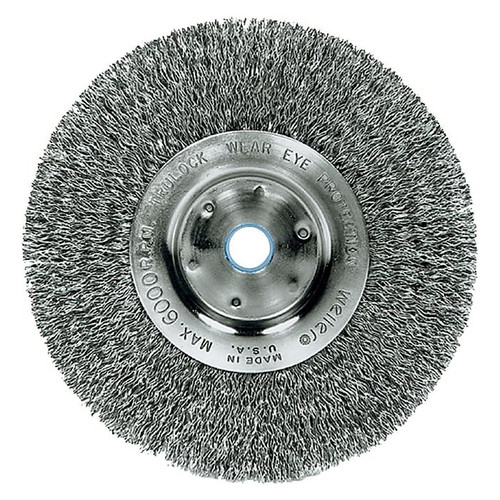 Trulock™ 8 in (OD) 3/4 in (W) Face Narrow-Face Crimped Wire Wheel Brush, 0.014 in Wire, Steel (65dceea2e8837636b119ef12_ud)