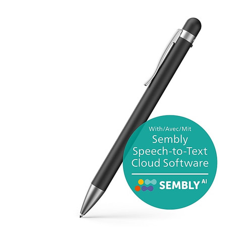 Philips VoiceTracer Audio Recording Pen with Sembly Speech to Text, 32GB, Black (DVT1600)
