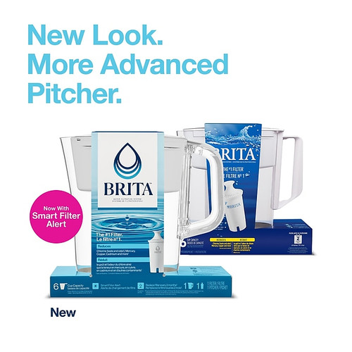 Brita Denali Small 6 Cup Bright White Water Filter Pitcher with Filter (36089)