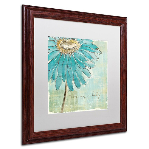 Trademark Chris Paschke "Spa Daisies III" Art, White Matte With Wood Frame, 16" x 16" (65dcf1a1e8837636b119fff8_ud)