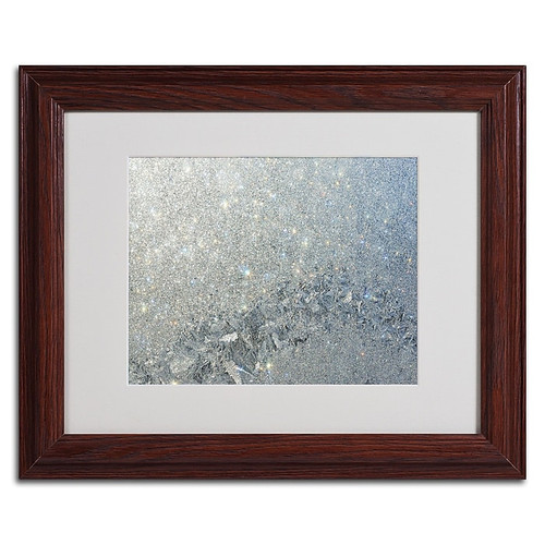 Trademark Kurt Shaffer "Frost Pattern Sun Stars" Art, White Matte W/Wood Frame, 11" x 14" (65dcf1b2e8837636b11a00a8_ud)