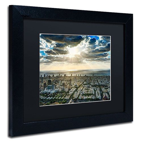 Trademark David Ayash "Tel Aviv - Israel-IV" Art, Black Matte With Black Frame, 11" x 14" (65dcf1b2e8837636b11a00ac_ud)