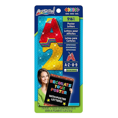 ArtSkills® Sparkle Quick Letters, Assorted, 2", 216/count (PA-1335)