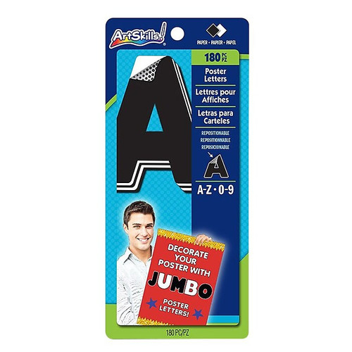 ArtSkills® Jumbo Quick Letters, Black/White, 4", 180-count (PA-1475)