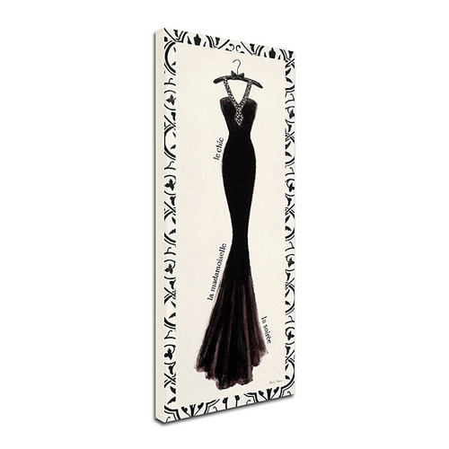 Trademark Emily Adams "Couture Noir Original III with Border" Gallery-Wrapped Canvas Art, 8" x 19" (65dcf1dce8837636b11a0306_ud)