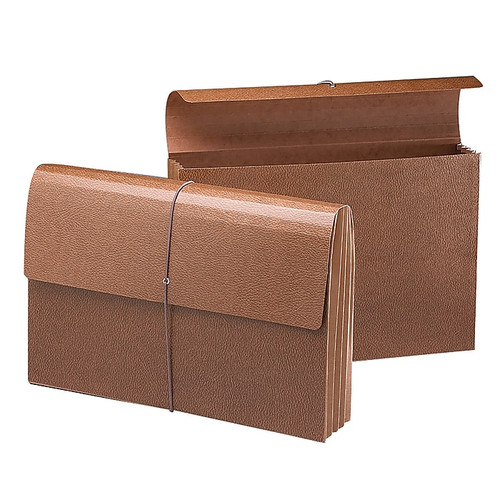 Smead Expanding Wallet, 3-1/2" Expansion, Flap and Cord Closure, Fully-Lined Gusset, Legal Size, Redrope-Printed Stock (71456)