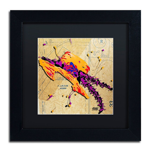 Trademark Fine Art Roderick Stevens 'Orange Hat Purple Feathers' 11 x 11 (RS984-B1111BMF)