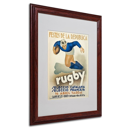 Trademark Fine Art 'Rugby' 16" x 20" Wood Frame Art (65dcf27ee8837636b11a0a88_ud)